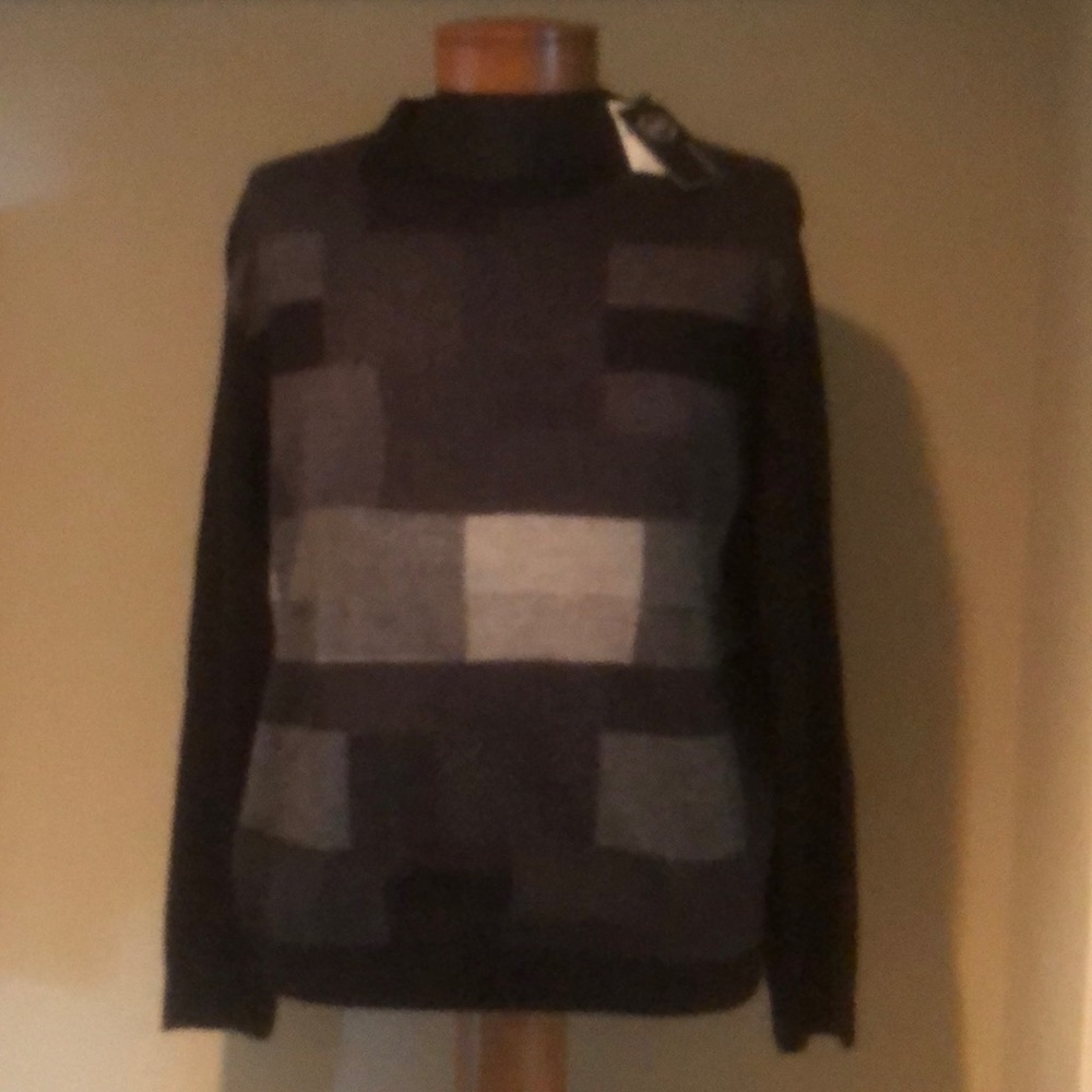 Weatherproof Block Knit Crewneck Sweater